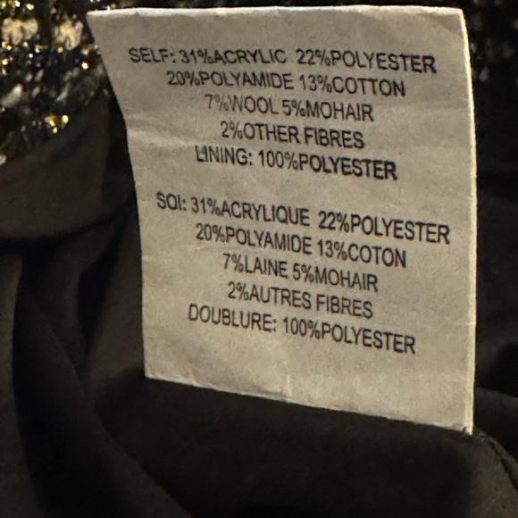 RAMY BROOK Rhonda Tweed Zip-Front Mini Skirt Gold Zipper Hardware Size 8 Black - Picture 9 of 15